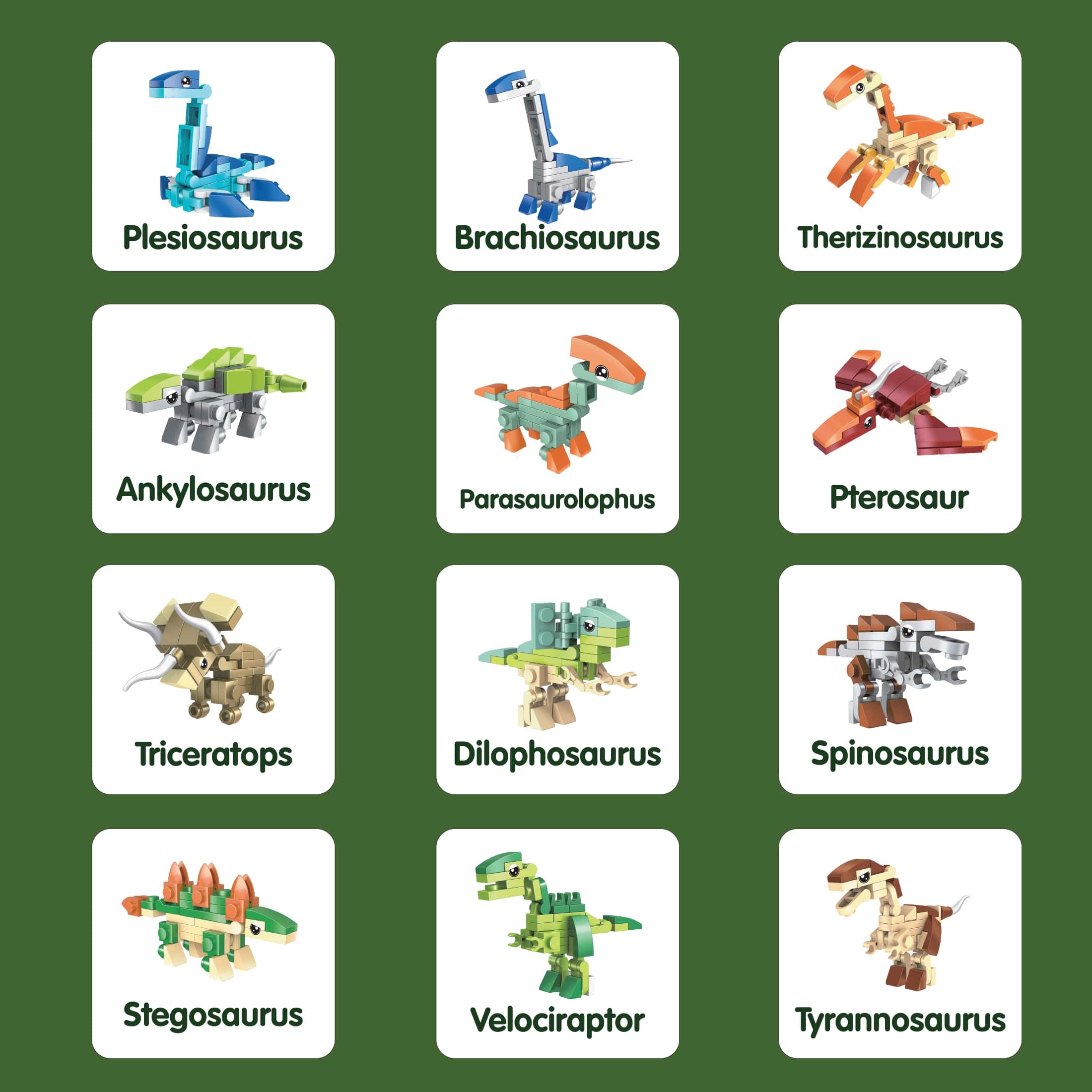 MiniMix: Dinosaurs | 12-in-1 + Giant T Rex Combo (394 pcs)