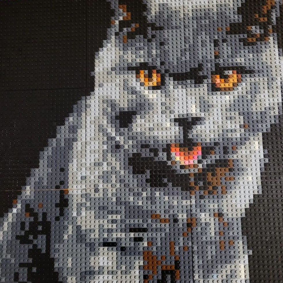 Personalized Brick Mosaic Gift for Cat Lovers | LEGO-Compatible Bricks