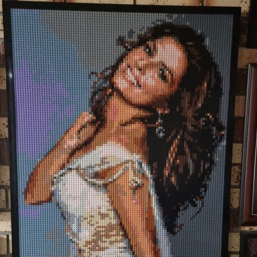 Personalized Brick Mosaic Gift for Her | LEGO-Compatible Bricks