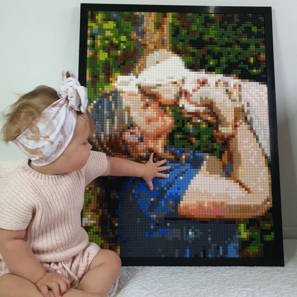 Personalized Brick Mosaic | Custom Mosaic Maker | LEGO Art Style