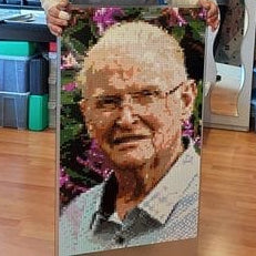 Personalized Brick Mosaic Gift for Dad | LEGO-Compatible Bricks