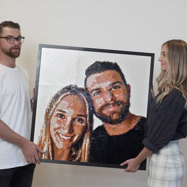 Personalized Brick Mosaic Gift for Couples | LEGO-Compatible Bricks