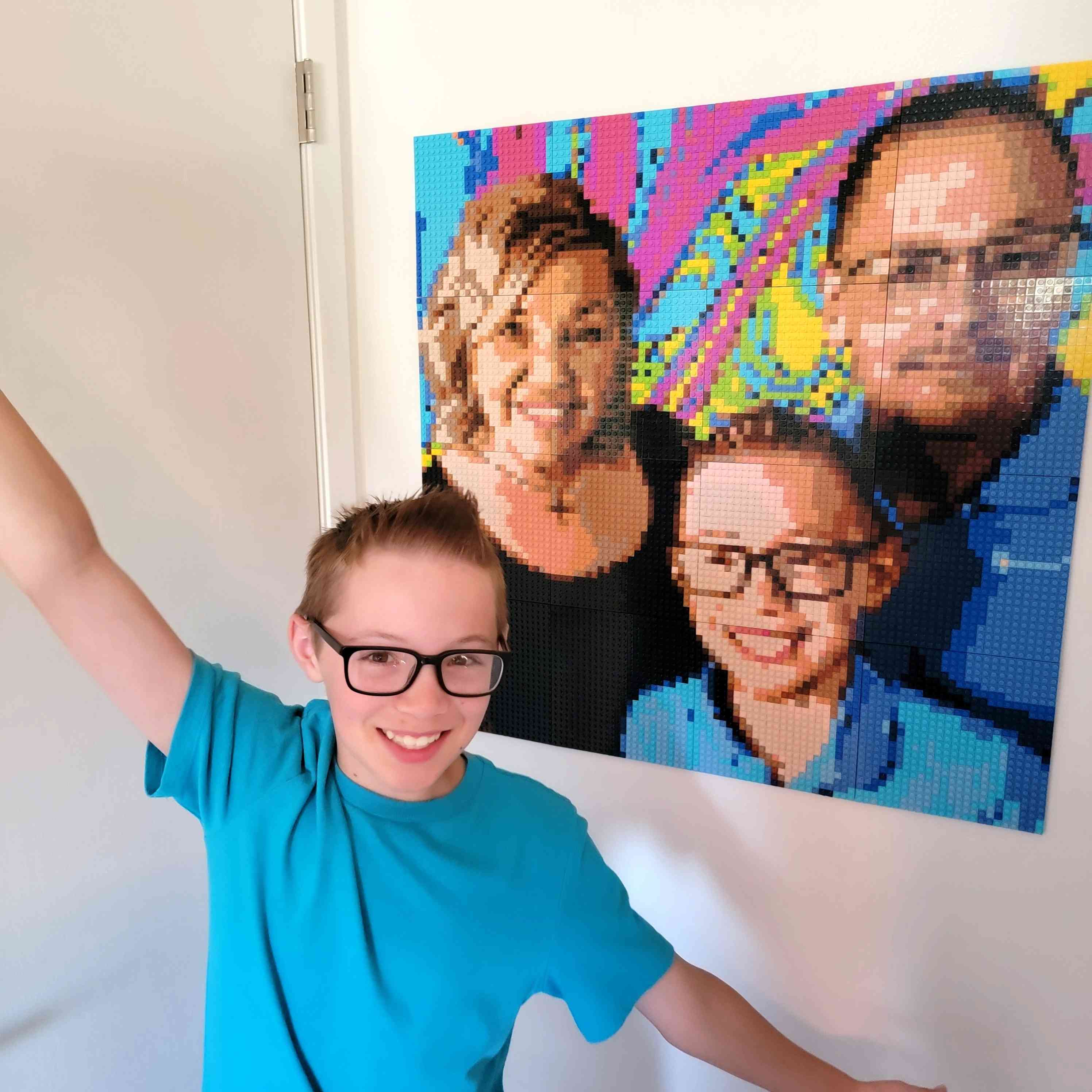 Personalized Brick Mosaic Gift for Parents | LEGO-Compatible Bricks