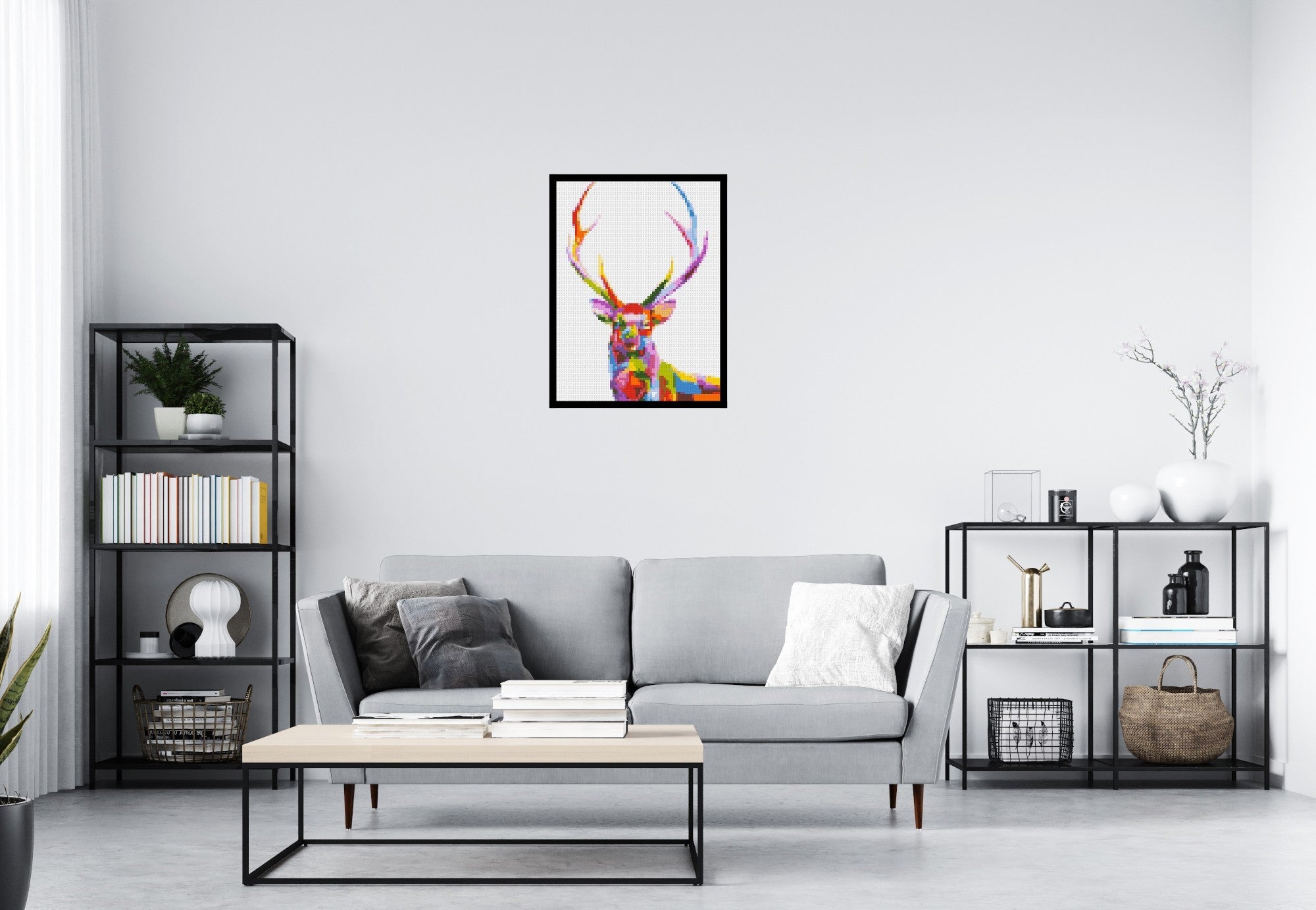 Stag Colorful Pop Art - Brick Art Mosaic Kit