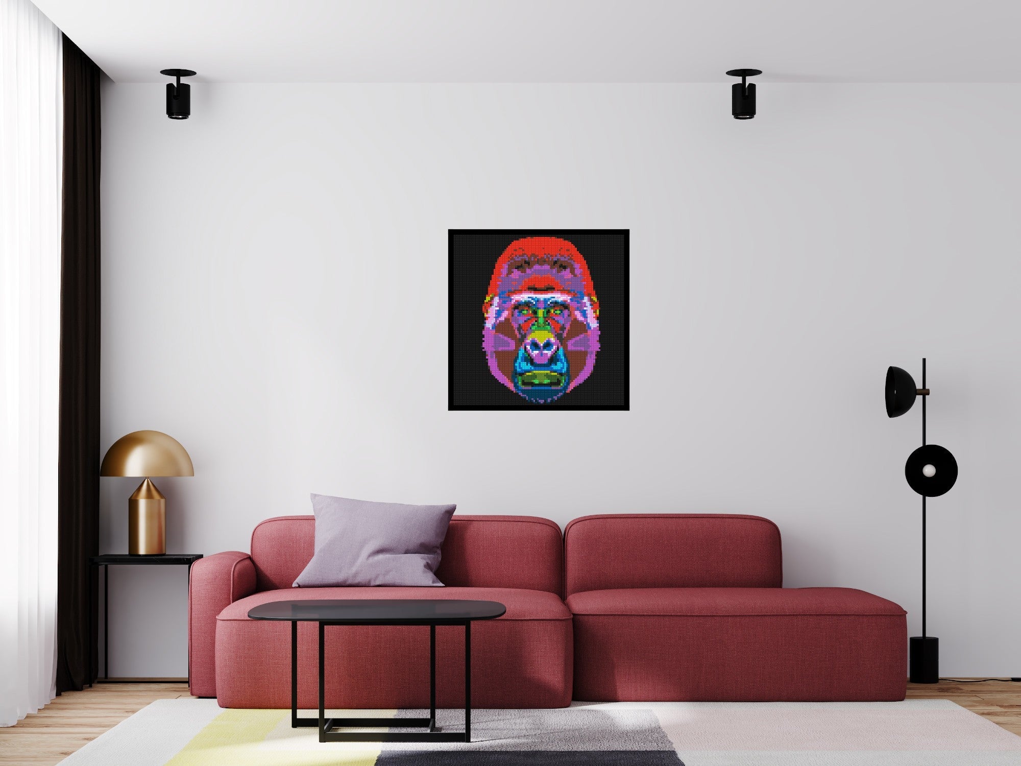 Gorilla Colorful Pop Art  - Brick Art Mosaic Kit