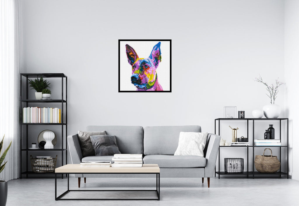 Belgian Malinois Colorful Pop Art - Brick Art Mosaic Kit