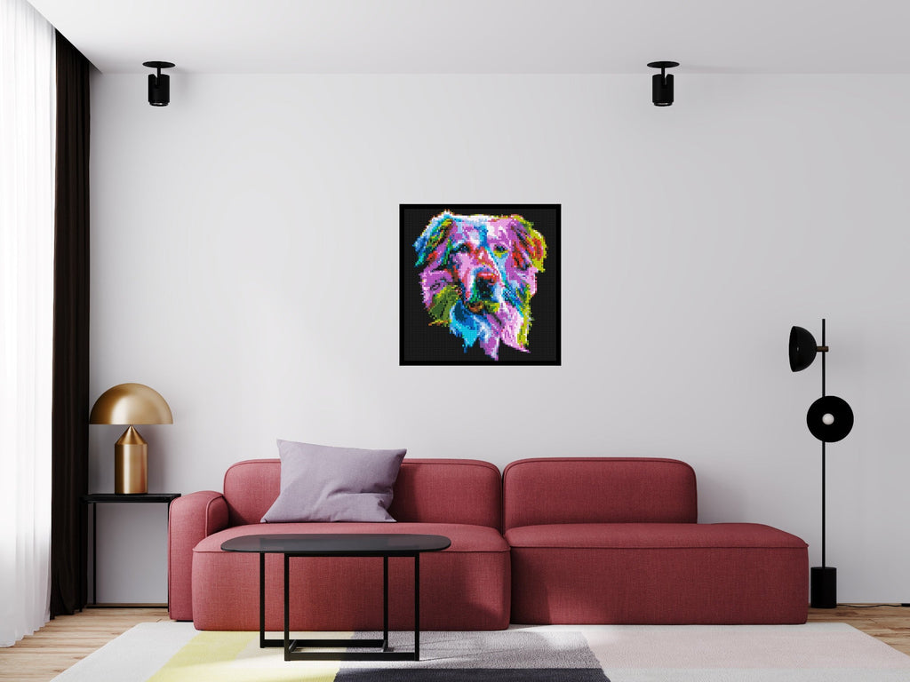 Golden Retriever Colorful Pop Art - Brick Art Mosaic Kit