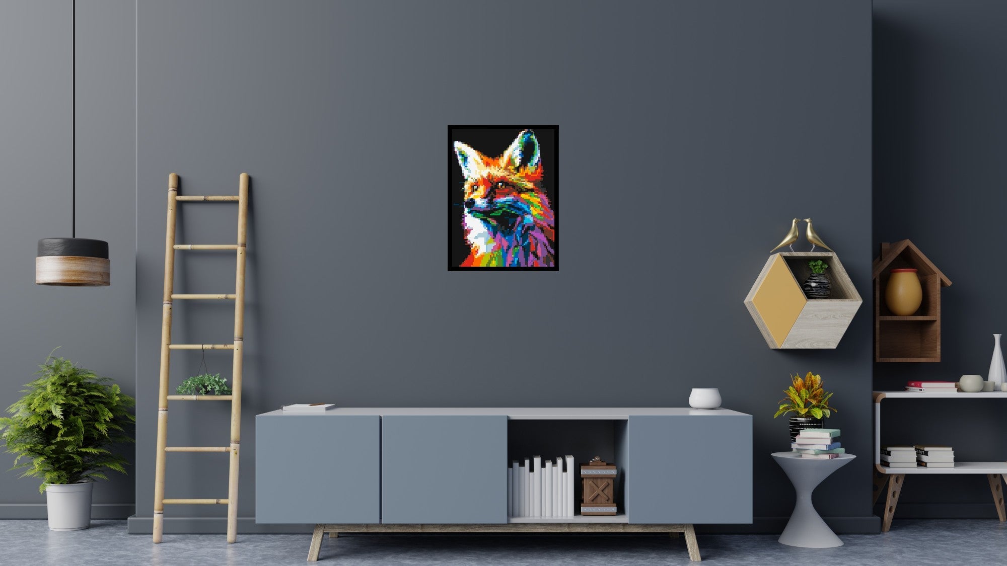 Fox Colorful Pop Art - Brick Art Mosaic Kit