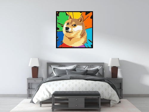 Colorful Doge Meme - Brick Art Mosaic Kit