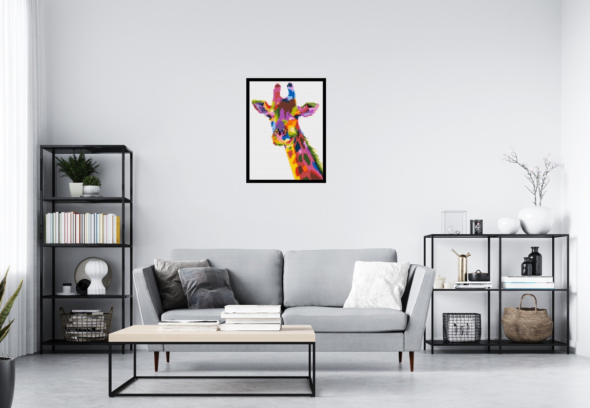Giraffe Colorful Pop Art - Brick Art Mosaic Kit