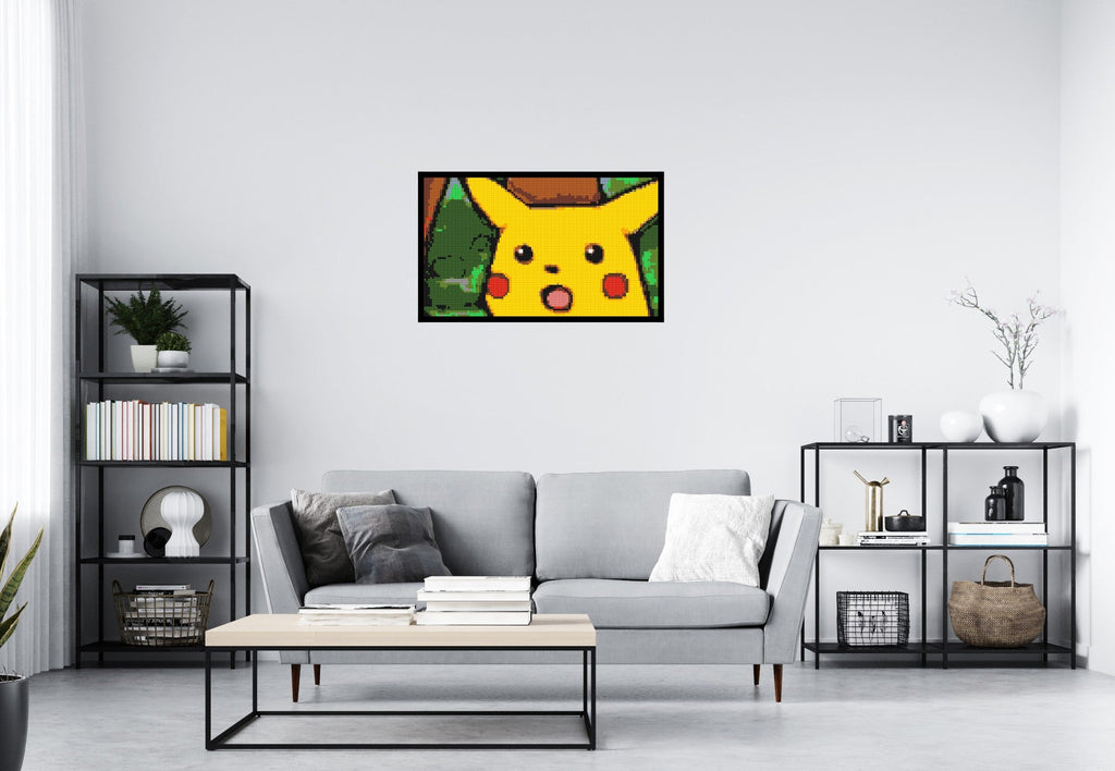 Surprised Pikachu Face Meme - Brick Art Mosaic Kit