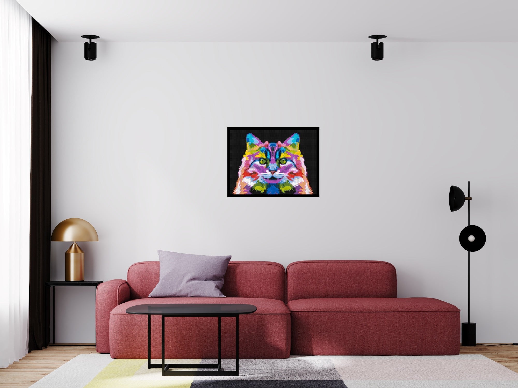 Cat #2 Colorful Pop Art - Brick Art Mosaic Kit