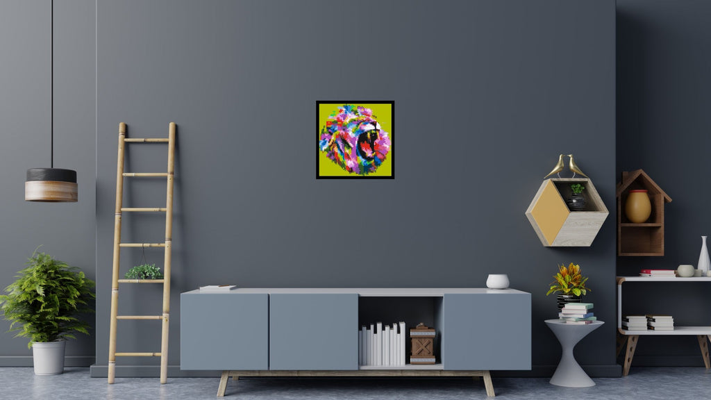 Roaring Lion Colorful Pop Art - Brick Art Mosaic Kit