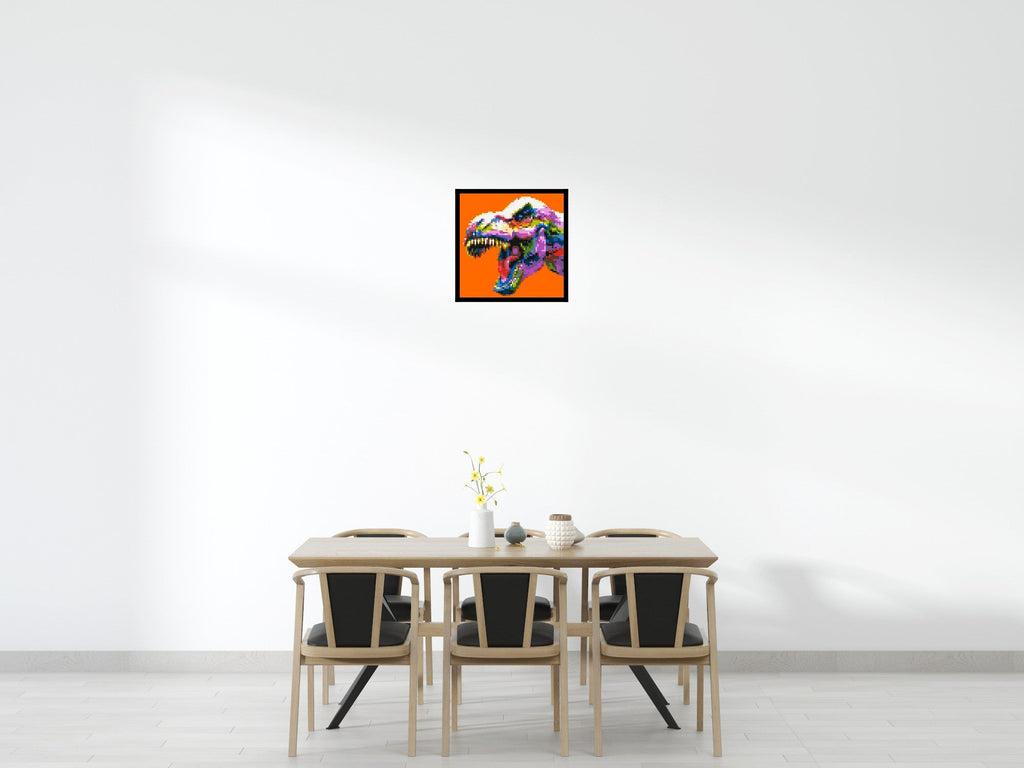Dinosaur Colorful Pop Art  - Brick Art Mosaic Kit