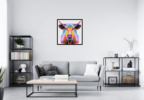 Cow Colorful Pop Art  - Brick Art Mosaic Kit